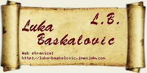 Luka Baškalović vizit kartica